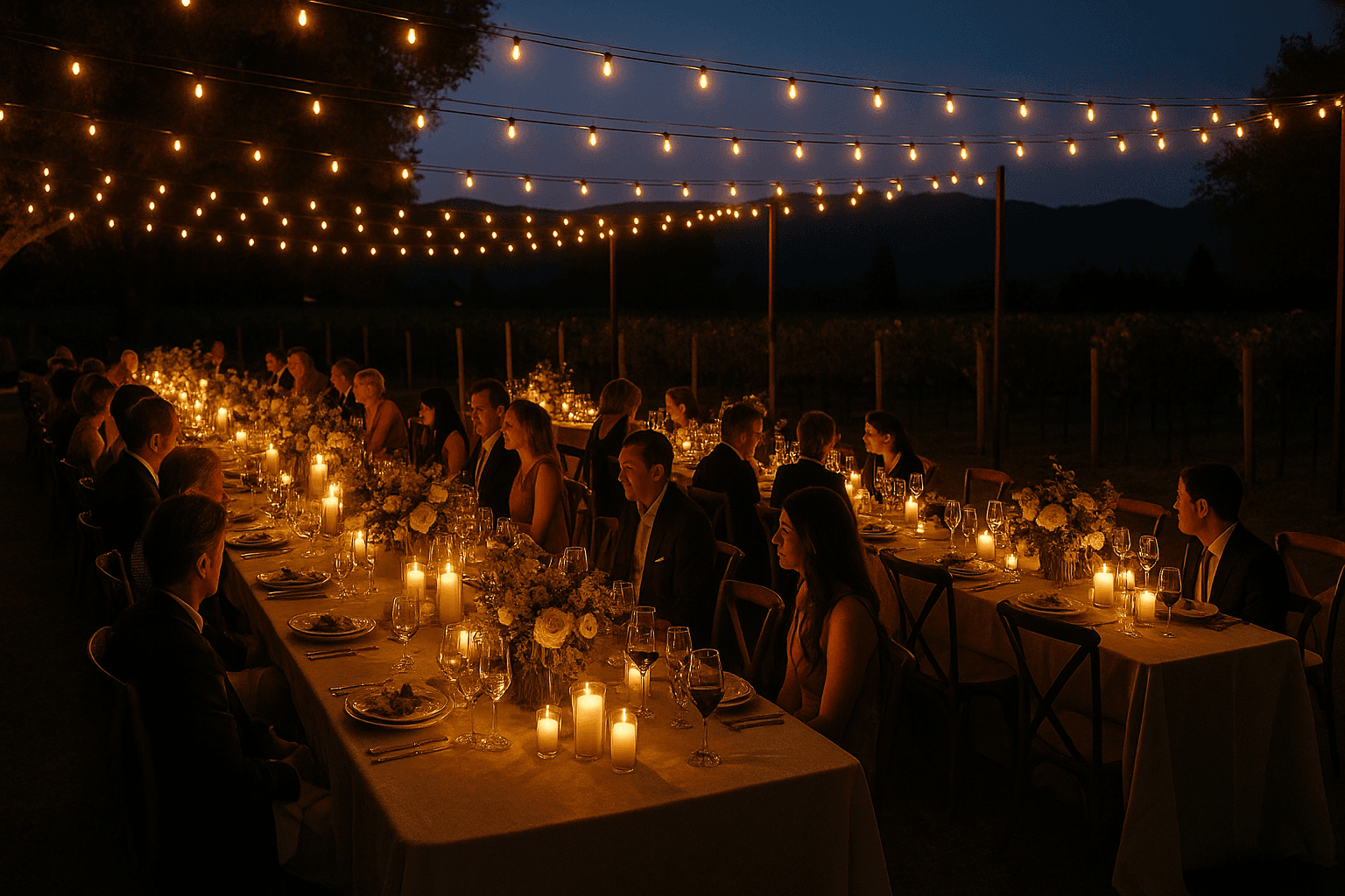 How to Select & Coordinate Lighting for an Evening Wedding at a Napa Venue