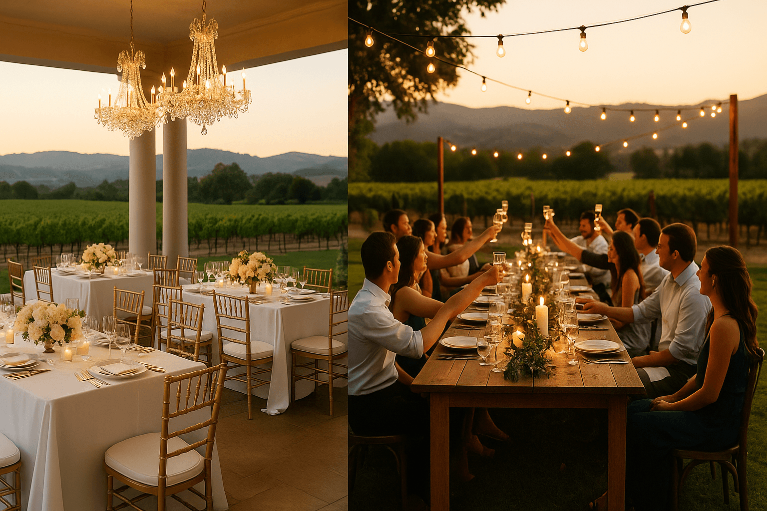 Luxury vs. Casual: Choosing the Right Vibe for Your Napa Wedding Venue